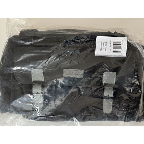 NWT Bella Russo canvas travel duffle in dark gray - Picture 3 of 11